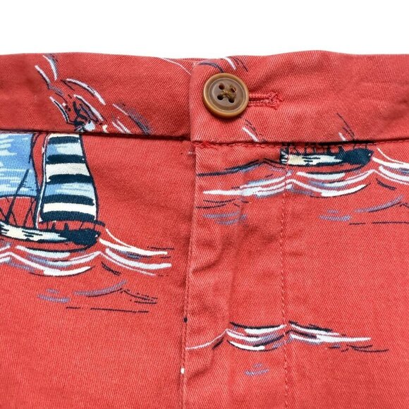IZOD Saltwater Boat Shorts Size 40 Mens Nautical Preppy Coral Red Cotton - Picture 4 of 9